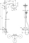 HANSGROHE - Croma 220 Sprchový set Showerpipe s termostatem, 22 cm, 4 proudy, chrom 27185000