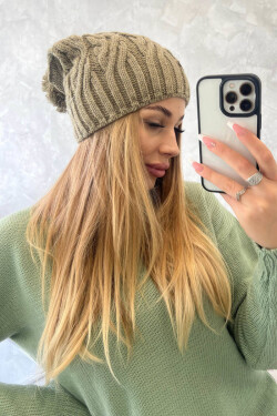 Čepice s fleecem Paulina K227 khaki - Oliwier UNI