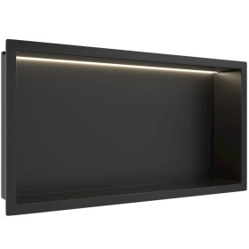 CERANO - Zápustná polička/nika do obkladu s LED osvětlením - černá matná - 60x30x10 CER-028782