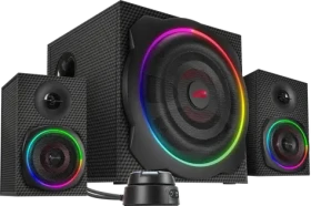 Speed Link GRAVITY CARBON RGB černá / Reproduktorový systém / 2.1 / RGB podsvícení / Bluetooth / AUX (SL-830100-BK)