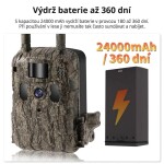 Kamerová 4G fotopast s 2K rozlišením, GPS lokalizací a solárním panelem - T6