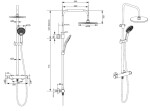 Kielle - Nefia Sprchový set s termostatem, 24 cm, 3 proudy, matná černá 20627014E