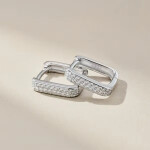 LUNICA Stříbrné náušnice SQUARE 0804