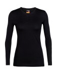 Dámské merino tričko s dlouhým rukávem ICEBREAKER Wmns 200 Oasis LS Crewe, Black velikost: XXL