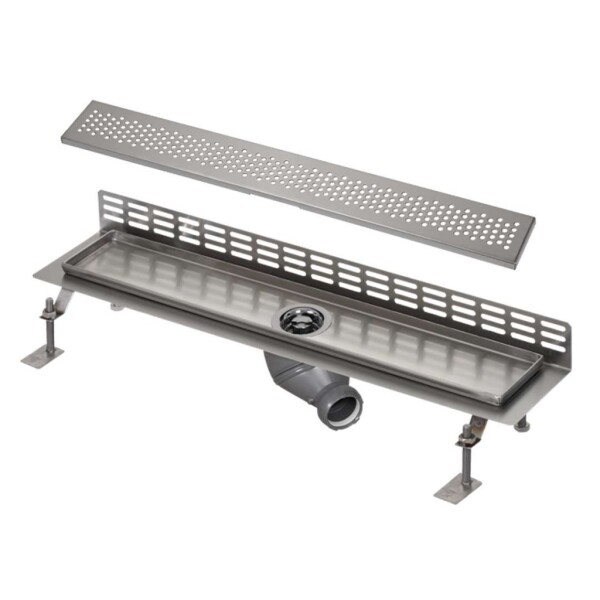 SANELA - Nerezové žlaby Sprchový žlab ke stěně, délka 85 cm, matná nerez SLKN 18BX