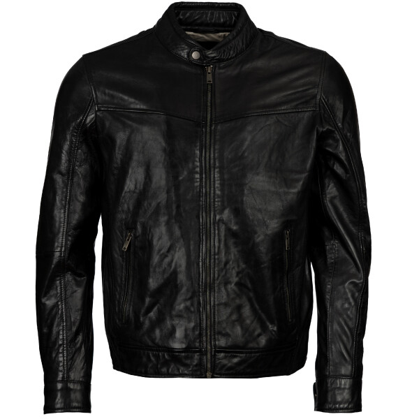 Pánská Kožená Bunda Florence Augustus Brixton Černá Velikost: S