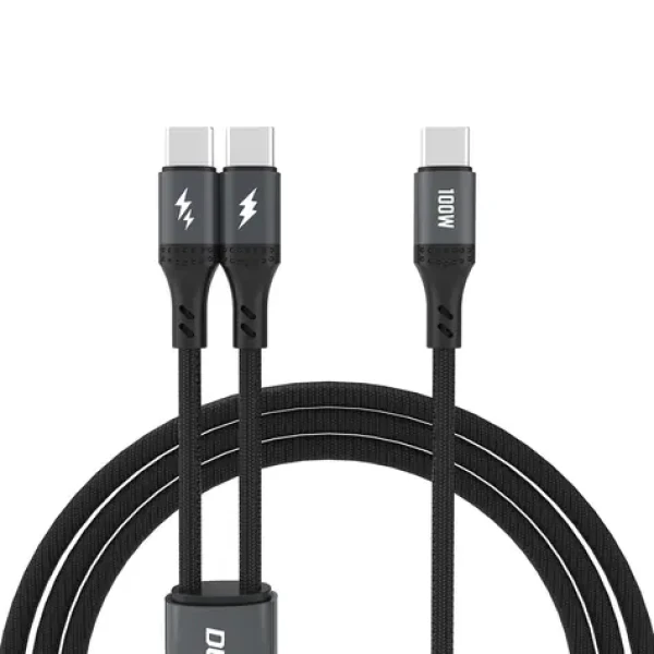 Dudao Datový kabel L3F 2v1 / USB-C / USB-C / 100W / 1.2 m / černá (181546)