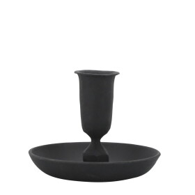 Chic Antique Kovový svícen Antique Black 9 cm, černá barva, kov