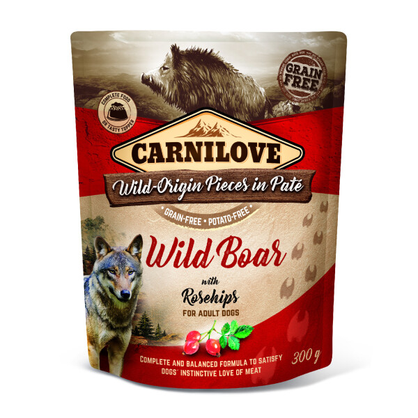 Carnilove Dog Pouch Paté Wild Boar Rosehips 300g