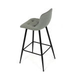 Židle barová, zelená látka, čtyřnohá kovová podnož, černý mat