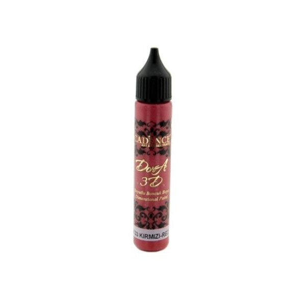 Metalická kontura 3D barva Cadence, 25 ml červená