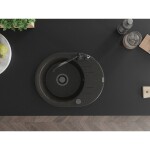 MEXEN/S - Kevin granitový dřez 1-miska s odkapávačem včetně baterie Carla, černá/zlatá metalik 6517-75-670700-70-B