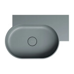OMNIRES - OVO M+ umyvadlo na desku/závěsné - pravé, 64 x 44 cm, ash grey mat; OVO645UWPAG