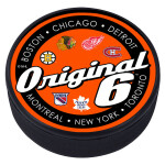 Mustang Puk NHL SCRIPT Textured Hockey Puck - Original 6