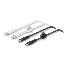 Belkin CAB011bt1MBW2PK černá/bílá / Datový kabel USB-C - USB-C / 1m / silikonový / 2ks (CAB011BT1MBW2PK)