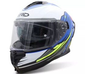 Helma na moto Xrc Loomis wht/blk/blue/fluo - L / modrá