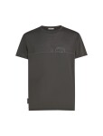 Pánské merino triko s krátkým rukávem ICEBREAKER Mens Core SS Tee Single Line Camp, Obsidian velikost: XL