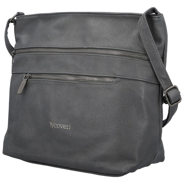 Stylová dámská koženková crossbody kabelka Olbba, tmavě šedá