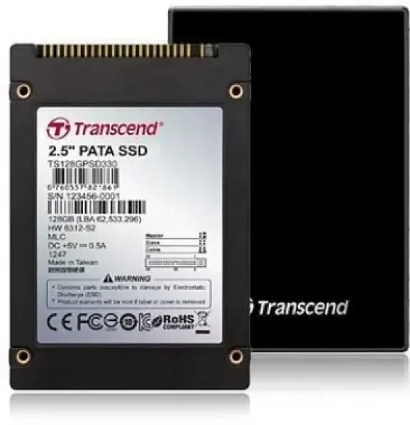 Transcend SSD330 32GB / 2.5 IDE AHCI / MLC / RW: 119/36 MBps / IOPS:3.5K/0.3K / MTBF 1mh / 2y (TS32GPSD330)