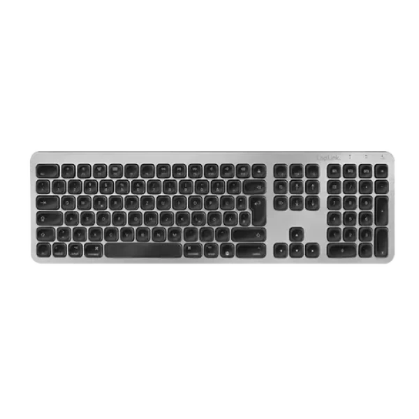 LogiLink ID0206 stříbrná / Bezdrátová klávesnice / membránová / Bluetooth / DE Layout (ID0206)