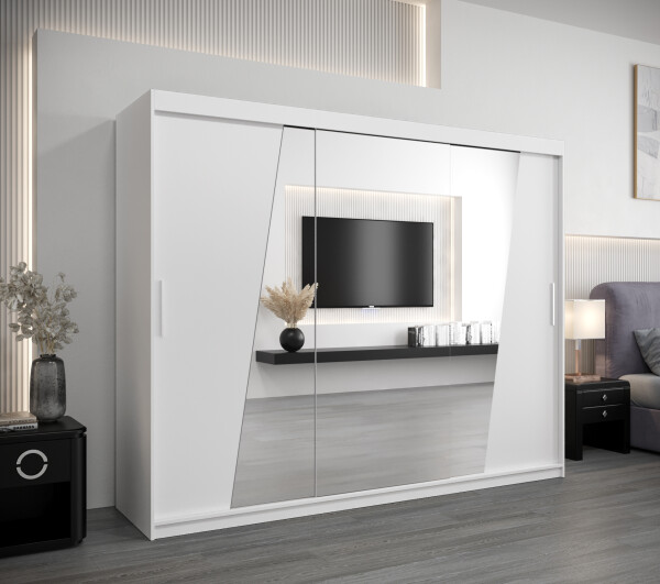 Šatní skříň Abi R0 Barva korpusu: Bílá, Rozměry: 250 cm, Dveře: Bílá