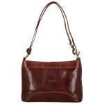 Módní dámská kožená kabelka na rameno Delami Vera Pelle Darlin, hnědá