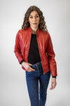 Dámská Kožená Bunda Jewel Spencer Brixton Červená Velikost: 2XL
