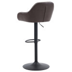 Židle barová, potah hnědá látka v dekoru vintage kůže, chromová podnož