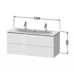 DURAVIT - L-Cube Umyvadlová skříňka 55x122x48 cm, 2 zásuvky, bílá mat LC630901818