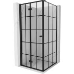 MEXEN/S - Mist-F sprchový kout skládací dveře levá 85 x 85, černá kratka, černá 8A6T-085-085-70-77-L