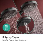 HANSGROHE - Raindance Alive S Sprchový set s termostatem pod omítku, průměr 30 cm, 3 proudy, kartáčovaný černý chrom 24630340