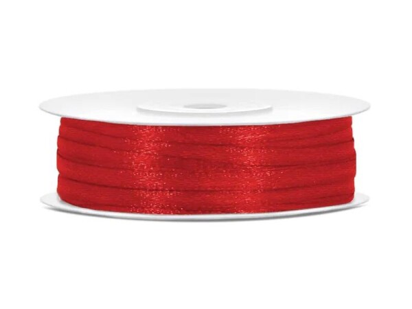 PartyDeco PartyDeco Červená stuha 3 mm x 50 m (1 ks)