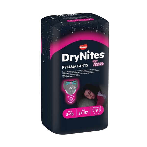 Huggies DryNites Girls Medium, 27-57 kg, 9 ks