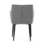 Židle jídelní, šedá vodoodpudivá látka, černý matný lak, kovové nohy