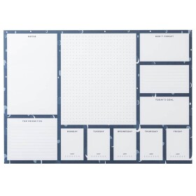 Busy B Týdenní plánovač na stůl Navy A3, modrá barva, papír