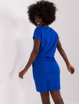 Kobaltově modré mikinové šaty s krátkým rukávem