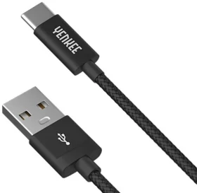 YENKEE YCU 302 kabel USB 2.0 na USB-C černá / M-M / délka 2m / 480 Mbs / 3A (8590669248117)