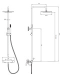 OMNIRES - Termostatický sprchový systém Y, kartáčovaná mosaz BSB Y1244SUBSB