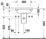 DURAVIT - Starck 3 Umývátko 500x260 mm, bez otvoru pro baterii, s WonderGliss, bílá 07515000001