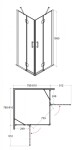 HOPA - Čtvercový sprchový kout VIVA 195R - Rozměr A - 90 cm BCVIV90CTVERV