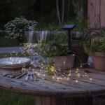 Star Trading Solární světelný řetěz délka 2 m Dew Drop stříbrný - STAR TRADING Světelný řetěz na solární napájení Dew Drop 200 LED, stříbrná barva, plast