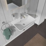 DURAVIT - ME by Starck Umyvadlo 60x40 cm, s přepadem, s otvorem pro baterii, WonderGliss, bílá 23436000001