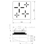 GELCO - SET - Čtvercová krytka sifonu zlatá KSM107G + sifon SN90 KSM107G-SN90