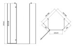CERSANIT - Pětiúhelný sprchový kout JOTA 80X80X195, LEVÝ, průhledné sklo, černý S160-012
