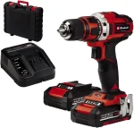 Einhell TE-CD 18/40-1 Li červená/černá / Aku vrtací šroubovák / 18V / 40 Nm / 2x 2.0Ah / sada 64 ks (4513939)