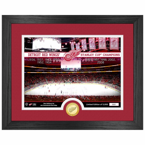 Obraz Detroit Red Wings NHL 11-Time Stanley Cup Champions Bronze Coin