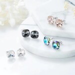 Stříbrné náušnice Swarovski Elements Victoria - stříbro 925/1000, více barev, Pacific Opal