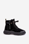 Zateplené semišové dámské botky Trapery černé Jailina 37