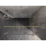 MEXEN/S - Lunar T sprchový kout dveře křídlové pravá 140 x 80, transparent, zlato kartáčovaná 834T-140-080-55-00-P