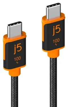 J5Create Nabíjecí a datový kabel USB-C - USB-C 100W černá / Nabíjecí kabel / 1,8 m (JUCX25L18-N)